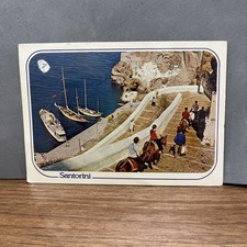 CARTOLINA COLORI COLLEZIONE SANTORINI - TOWARDS THE LANDING PLACE OF PHIRA