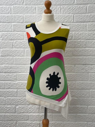 Top smanicato multicolore