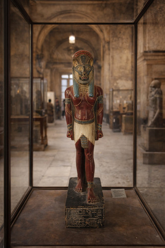 Antica statua egizia sekhmet - antica,