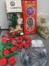 Striscioni Crepe Vintage Lametta Anni 60 70 Natale Tinsel Verde Oro Argento