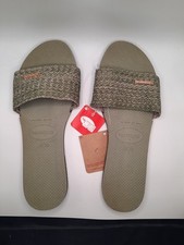 Ciabatte HAVAIANAS donna nr EU 43/44 Nuove! Verde + Tessuto Verdino No Infradito