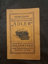 Istruzioni per l'uso ed il mantenimento della macchina per scrivere Adler 1905ca