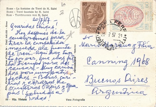 Italia 1957 cartolina per - italia,