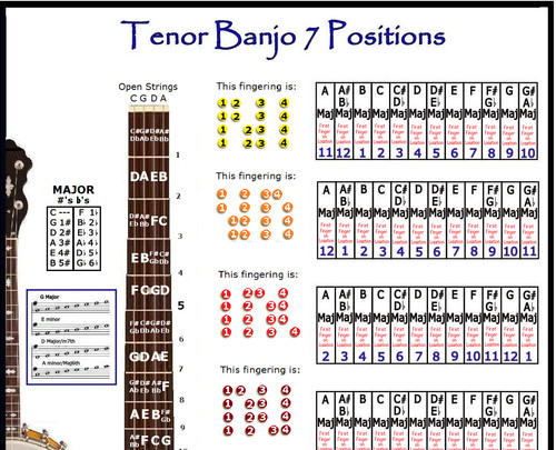 Tenor banjo hand positions - tenor,