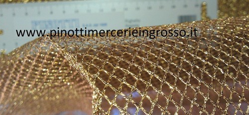 Tessuto stoffa rete dorata - stoffa,