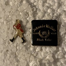 Job lot of 2 Johnnie Walker whisky advertising metal lapel pins