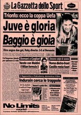 Cartolina La Gazzetta dello Sport Juventus Baggio