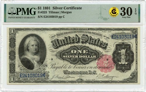 1891 argento certificato - $1,