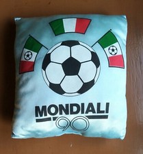Mondiali 90 Cuscino Pallone E Bandiera Italia Originale In Tessuto 