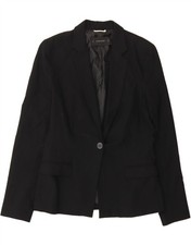 Giacca blazer donna ZARA 1 bottone EU 38 piccola acetato nero CT14