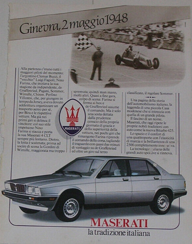 Advert pubblicità auto 1984 - pubblicità,
