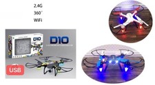 D10 Drone Quadricottero Con Telecamera Telecomando Smartphone Wifi Wireless cir