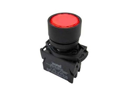 Pulsante rosso luminoso piatto - rosso,