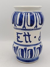 Antico Albarello In Maiolica Con Decoro Bianco E Blu - Veneto - Secolo XVIII