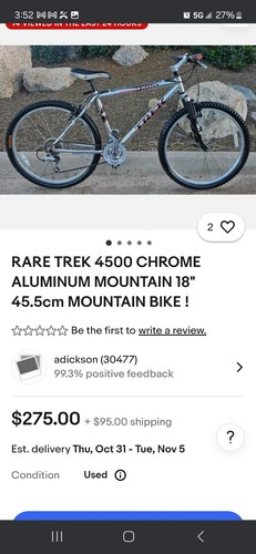 Rare trek 4500 chrome aluminum - trek,