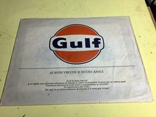 busta Petroli GULF con gadget vintage anni 70 originale Cm 41x31 Stampe A Colori