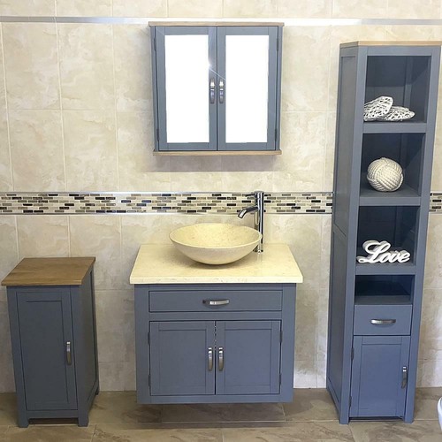 Mobile bagno grigio sospeso - , a