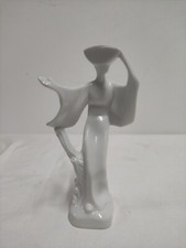 Porcelain Lady Figurine. Statuetta Donna In Porcellana Firmata Vintage 