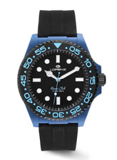 OROLOGIO UOMO LORENZ OCEAN CLUB NERO VEREDE 40mm,GHIERA GIREVOLE,CINTURINO GOMMA