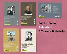 ITALIA 2024  Giornata mondiale della Scienza - Scienziati  5 TESSERE FILATELICHE