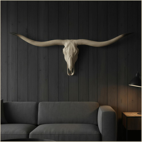 Bison bull skull wall - bull,