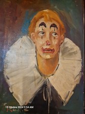Raugi Sergio  dipinto olio su tela Pagliaccio 