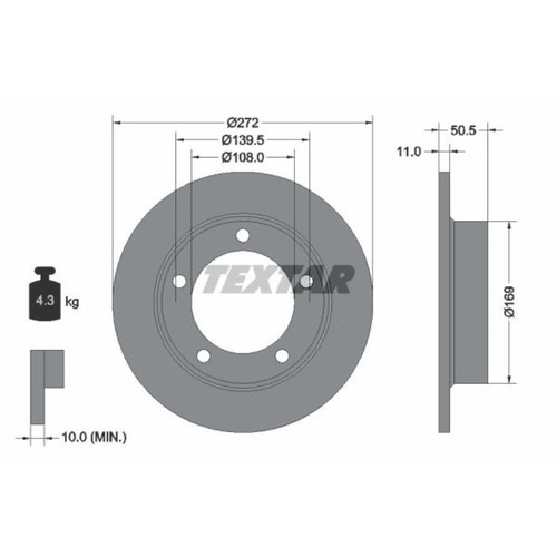 Textar disco freno - 2x,
