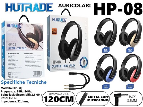Hutrade cuffie stereo - hp-08,