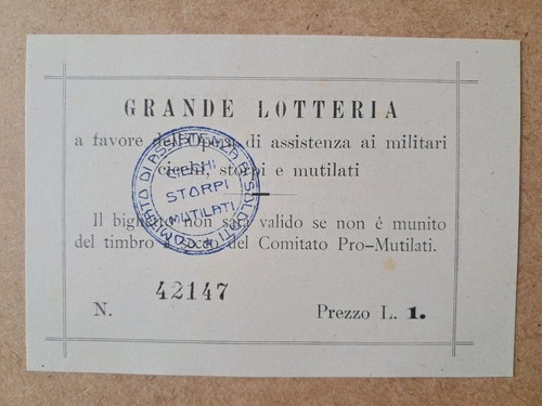 Biglietto grande lotteria pro - biglietto,