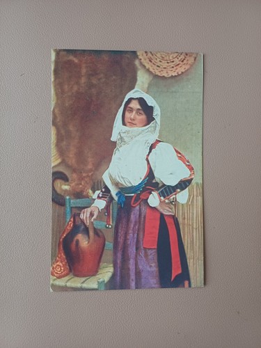 Cartolina costumi sardi - costumi,