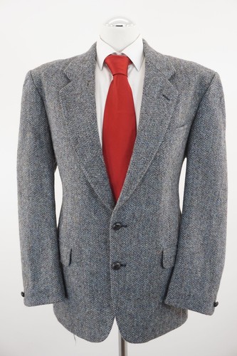 Harris tweed giacca blu - tweed,
