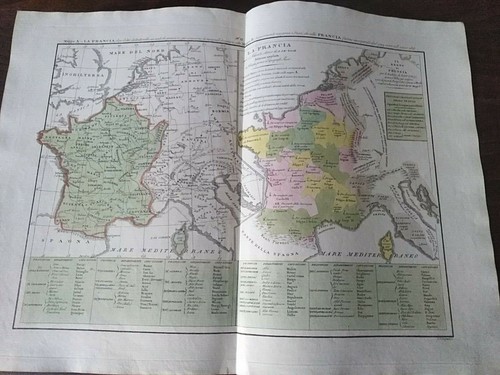 1826 carta geografica storica - geografica,
