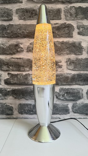 Lampada glitter lava argento