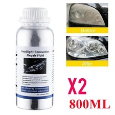 2x Polimero liquido kit lucidatura fari fanali auto ricarica ripristino 800 gr