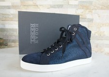 HOGAN Rebel taglia 41 zeppa sneakers scarpe con lacci scarpe blu denim nuove prezzo consigliato 310 €