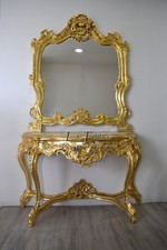 Console specchio entratina Luigi XV Foglia oro barocco marmo AL9202
