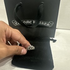 Anello Croce Cuori Cromati