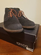 Polacchine/Scarponcini in camoscio color blu, fondo in gomma - Igi&Co - 45