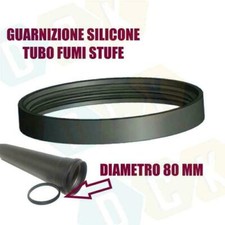 Guarnizione Silicone Tubo Tubi Fumi Inox Per Stufa A Pellet Diametro 80Mm 260°