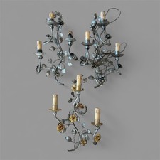 3 Applique In Metallo Con Fiori 46 × 29 Cm