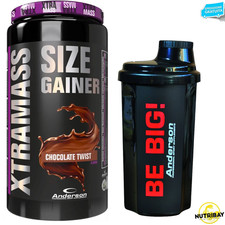 Anderson Xtra Mass 1100 gr Gainer di Proteine Whey Creatina Tribulus + SHAKER