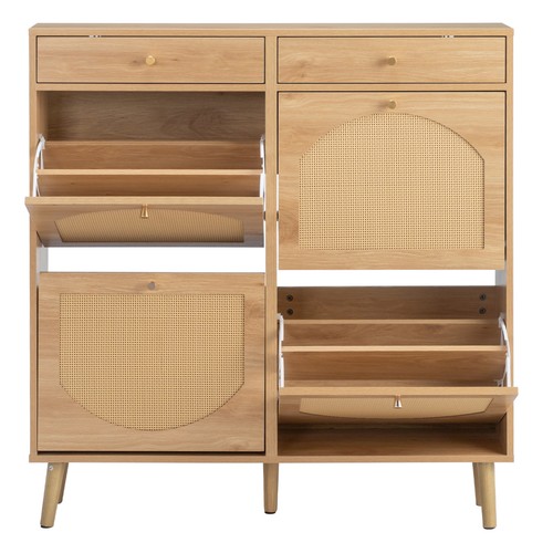 Rattan front shoe cabinet with - shoe,