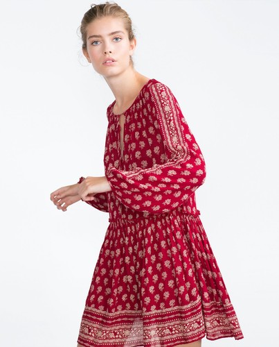 Mini abito donna - zara, rosso
