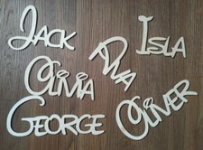 Nome Legno Personalizzato Script Lettere Parole Insegna Targa Legno Naturale Non MDF