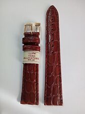 CINTURINO PELLE DI ALLIGATORE VERO DA 18 / 16 mm. MARRONE - OPACO