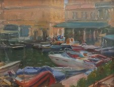 SALVATORE CIAURRO VECCHIO QUADRO DIPINTO MARINA