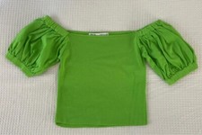 ZARA top maglia verde blusa