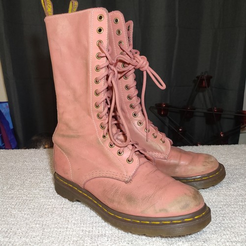 Stivali lunghi rosa martens - rosa,