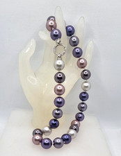 COLLANA  PERLE MULTICOLOR SOFT   ARGENTO 925