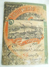 1893 DEPLIANT STABILIMENTO CERAMICO A VAPORE G. ELLENA FUORIEB 8 + SP5